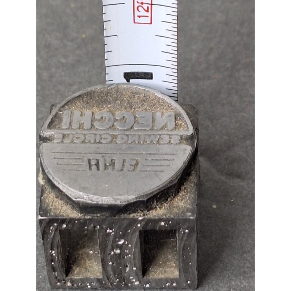 Vintage Letterpress Printing Block Necchi Sewing Circle ELNA Logo - Picture 3 of 4